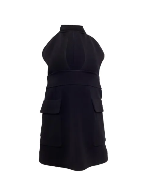 Saint Laurent Pre-Owned turtleneck cut-out mini dress Black NAPPUUSCL453115W