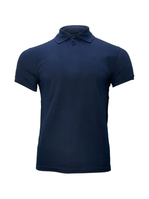 Saint Laurent Pre-Owned logo-embroidered polo shirt Blue MRPPUUSCL431955M