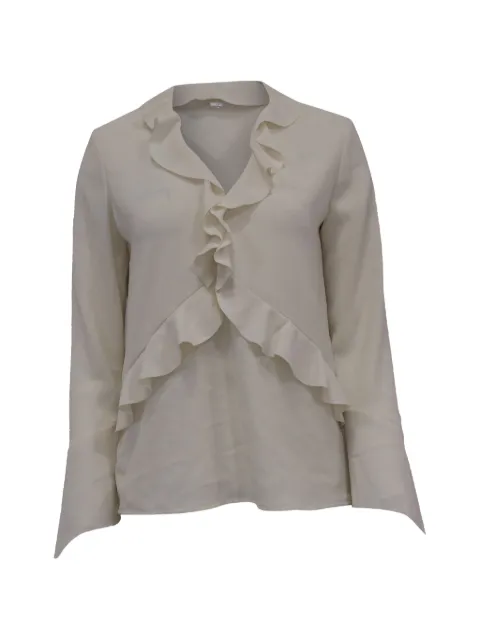 IRO ruffled V-neck top Neutrals NAPPUUSCL537891W