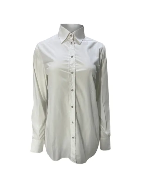 Dolce & Gabbana Pre-Owned pussy-bow long-sleeve shirt White NAPPUUSCL425078W