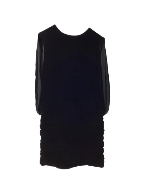 Saint Laurent Pre-Owned velvet draped mini dress Black NAPPUUSCL461197W