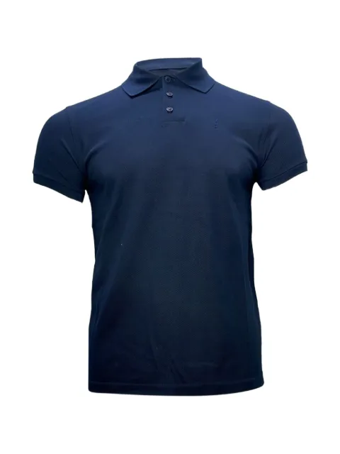 Saint Laurent Pre-Owned embroidered-logo polo shirt Blue MRPPUUSCL431921M