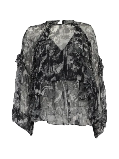 IRO ruffled printed blouse Black NAPPUUSCL510498W