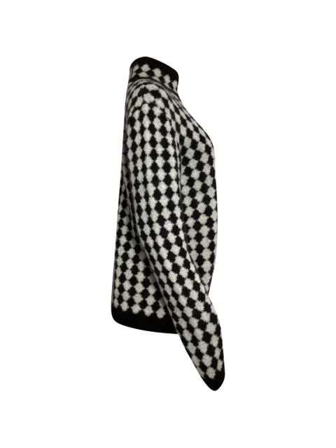 Saint Laurent Pre-Owned diamond-motif turtleneck sweater Black MRPPUUSCL459859M