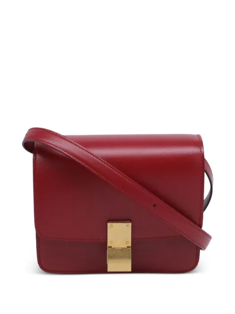 Celine Pre-Owned small Classic Box leather shoulder bag Red NAPPUUSBA543466W