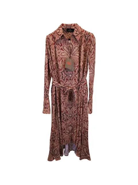 Etro Vintage paisley-pattern midi shirt dress Red NAPPUUSCL369717W