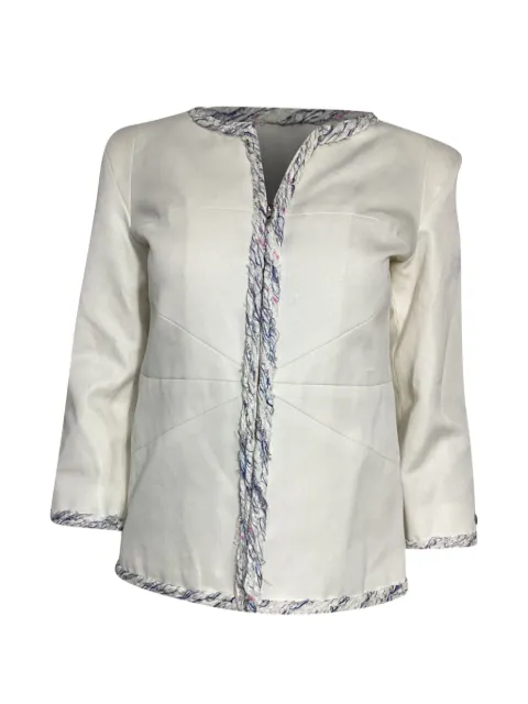 CHANEL Pre-Owned zip-up evening jacket White TONPUUSCL458772W