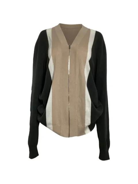 Hermès Pre-Owned zipped V-neck cardigan Black MRPPUUSCL459862M