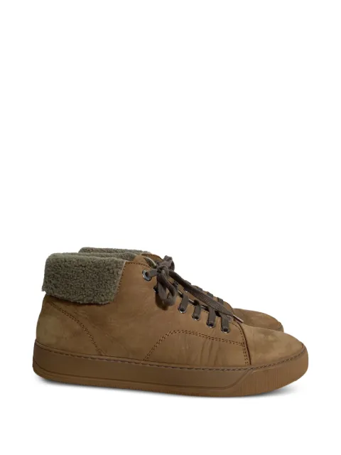 Lanvin Pre-Owned shearlinglace-up fastening sneakers Brown MRPPUUSSH453002M