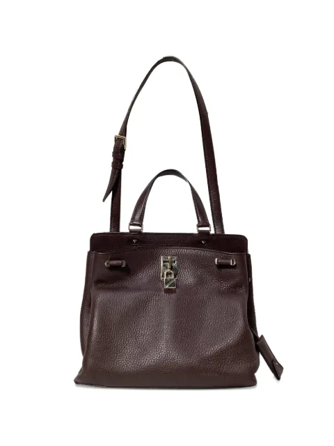 Valentino Garavani Pre-Owned joy lock trapeze leather tote bag Red TONPUUSBA444341W