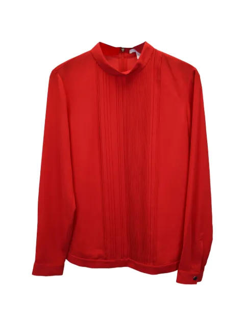 BOSS pleated mock-neck top Red NAPPUUSCL369293W