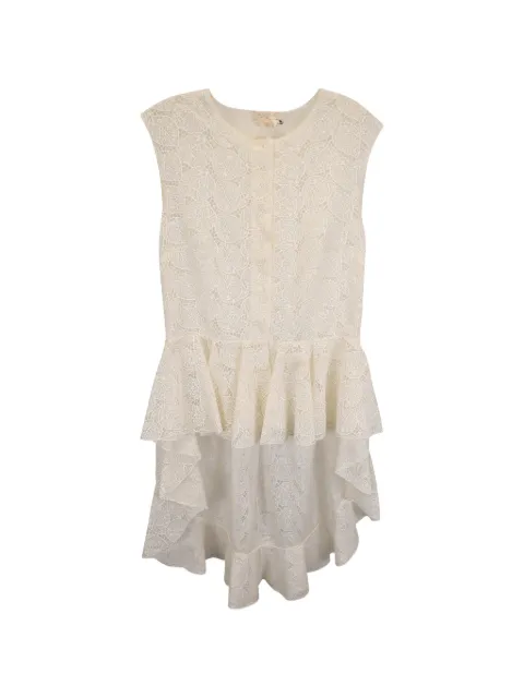 Giambattista Valli Vintage ruffle lace dress Neutrals NAPPUUSCL374025W