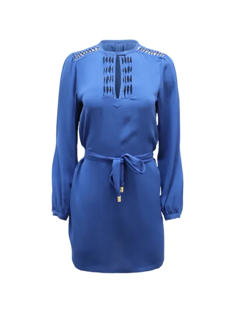 Diane Von Furstenberg Vintage Florina round-neck mini dress Blue TONPUGBCL236271W