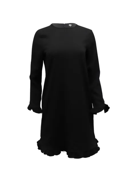 GANNI long-sleeved ruffled dress Black NAPPUGBCL240865W