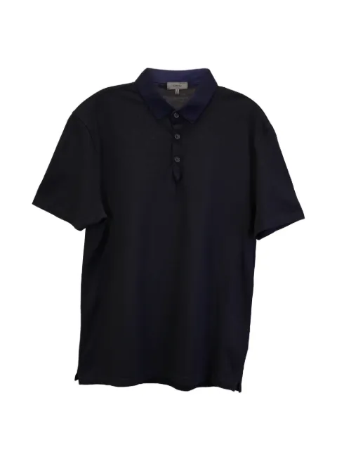Lanvin Pre-Owned piqué-weave polo shirt Blue MRPPUUSCL369998W
