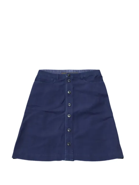 A.P.C. button cotton skirt Blue NAPPUGBCL099873W