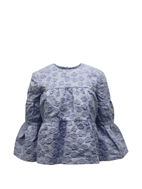 Co tiered puff-sleeve blouse Blue NAPPUGBCL149359W