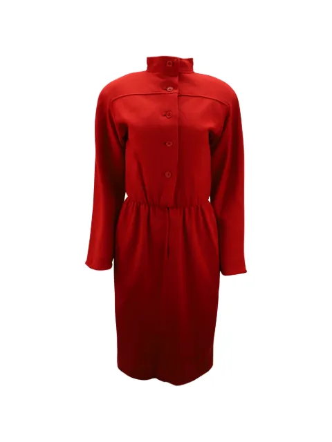 Oscar de la Renta Pre-Owned long-sleeve wool midi dress Red NAPPUGBCL098954W