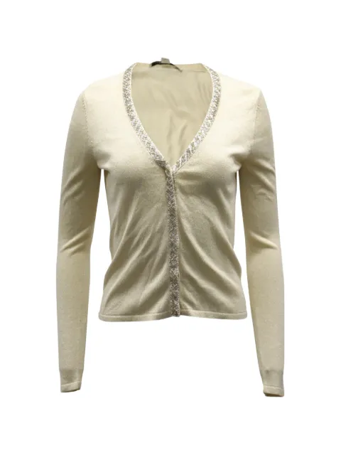 Diane Von Furstenberg Vintage embellished knit cardigan Neutrals TONPUGBCL129207W