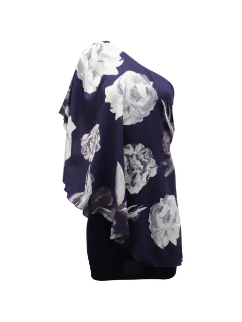 alice + olivia floral-print one-shoulder dress Purple NAPPUGBCL157492W