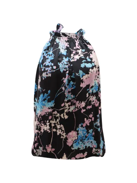 Diane Von Furstenberg Vintage floral gathered halter top Black TONPUGBCL131429W