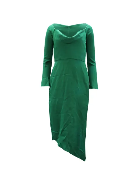 Michelle Mason cowl-neck asymmetrical midi dress Green NAPPUGBCL100515W