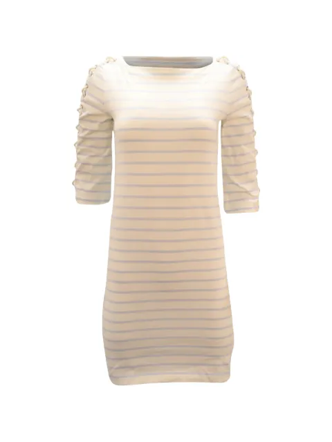 Ralph Lauren Vintage striped lace-up mini dress White NAPPUGBCL100709W