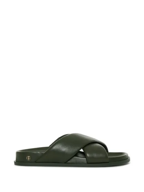 ANINE BING criss cross emi slides Green A1411843