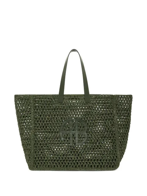 ANINE BING logo appliqué tote bag Green A1311823