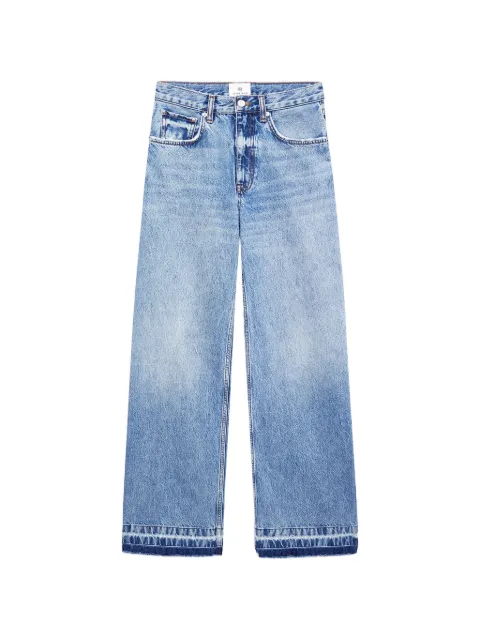 ANINE BING Lewis frayed wide-leg jeans Blue A0611592WHD3