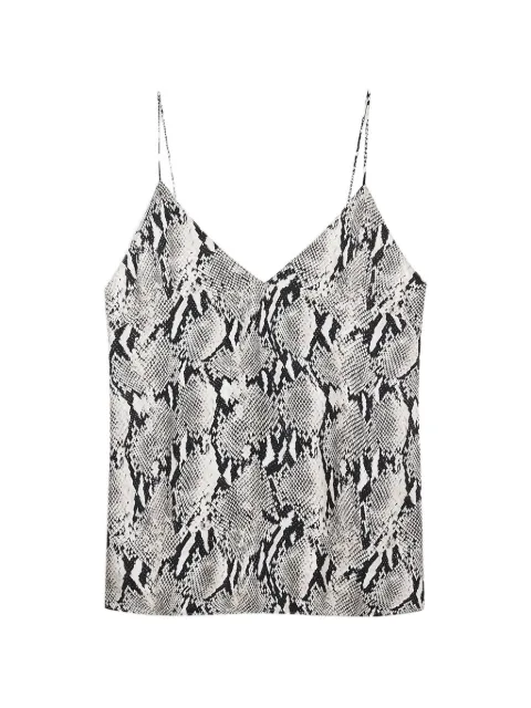 ANINE BING python v-neck top White A0712054MTL100