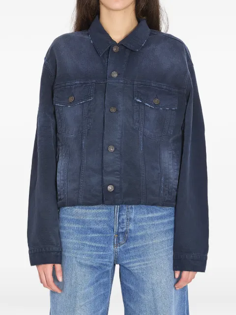 Balenciaga pointed-collar denim jacket Blue 856422TTW64
