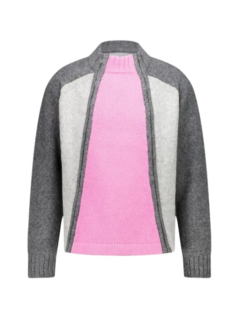 GmbH Ghassan zip colourblock sweater Grey PELAPREN132LIM
