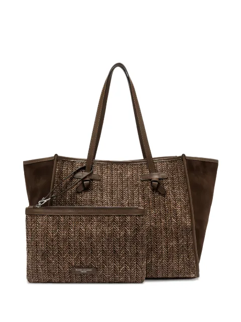 GIANNI CHIARINI Marcella woven-effect tote bag Brown BS12360COMMMDNMARCELLA13840CHOCO