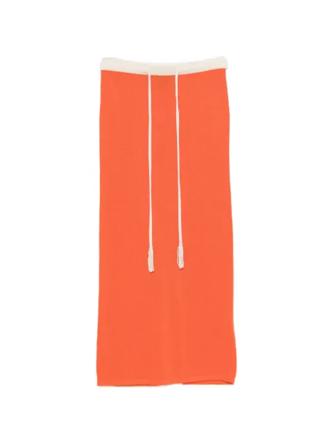 Leslie Amon Noelle drawstring midi skirt Orange SS26009