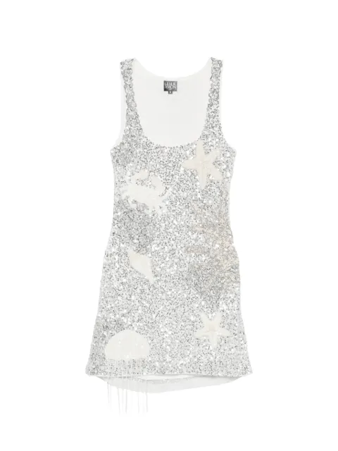 Leslie Amon Mermaid sequin-embellished mini dress Silver HS26004