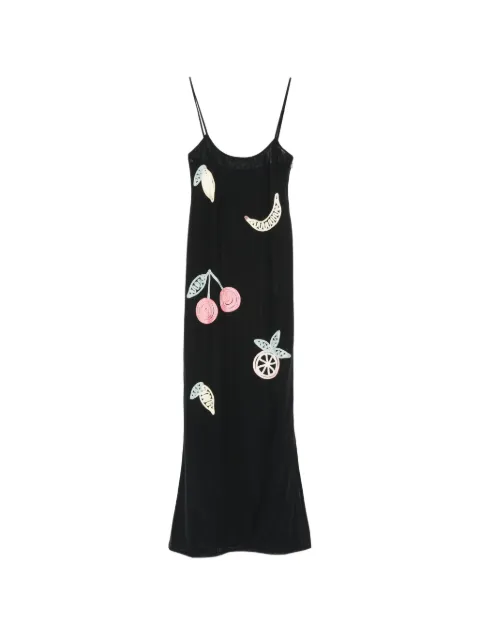 Leslie Amon Fruit Punchmaxi slip dress Black SS26073