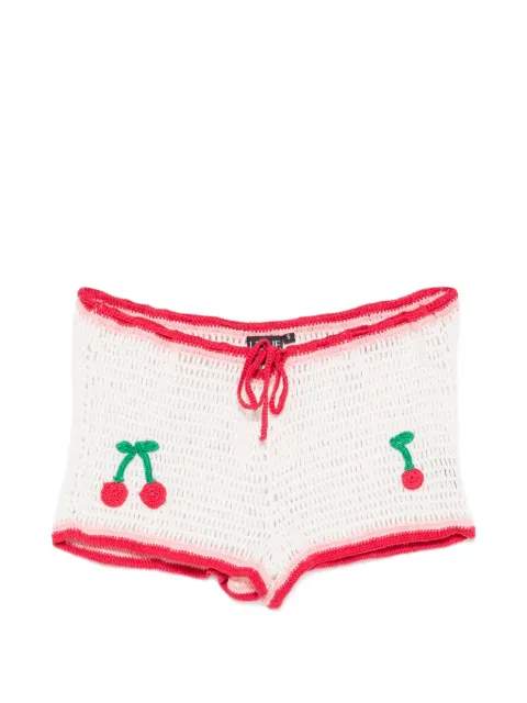 Leslie Amon La Ruby Crochet Shorts White SS26027
