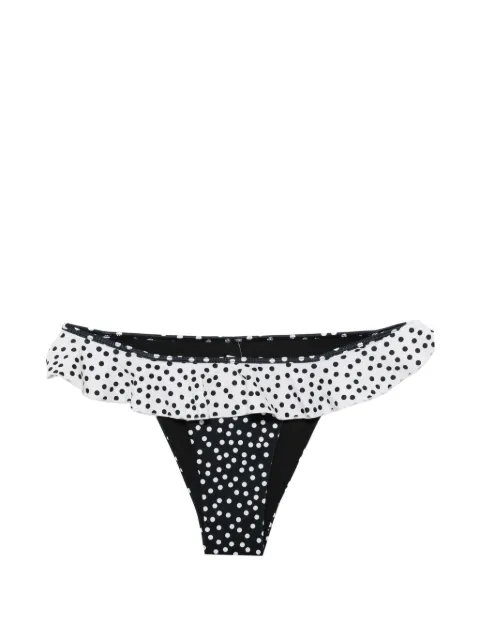 Leslie Amon Cynthia polka-dot ruffled bikini bottoms Black SS26045