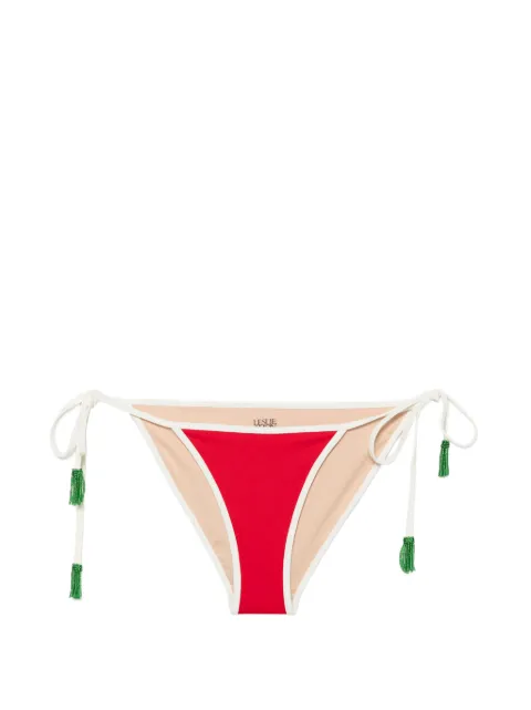 Leslie Amon Watermelon Slice beaded-tassel bikini bottoms Red SS26016