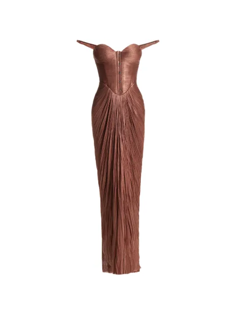 Maria Lucia Hohan Susies corset-detail maxi dress Brown PF006385