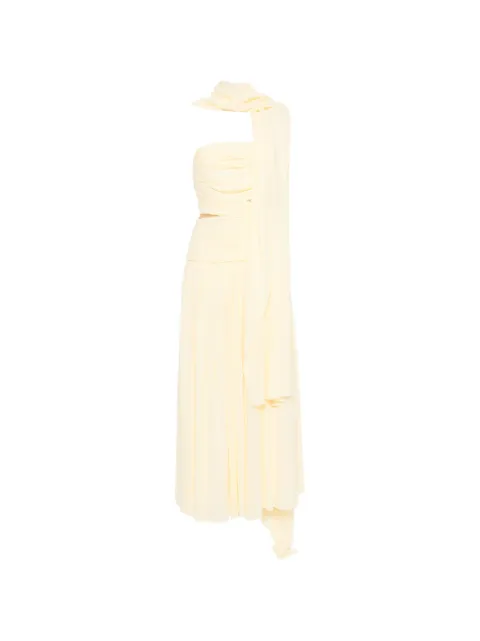 Self-Portrait Georgette strapless maxi dress Yellow SS26265XY