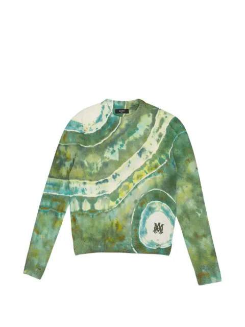 AMIRI Ma Tie Dye Cashmere Crewneck Sweatshirt "Green" Green SS22MKL007GREEN
