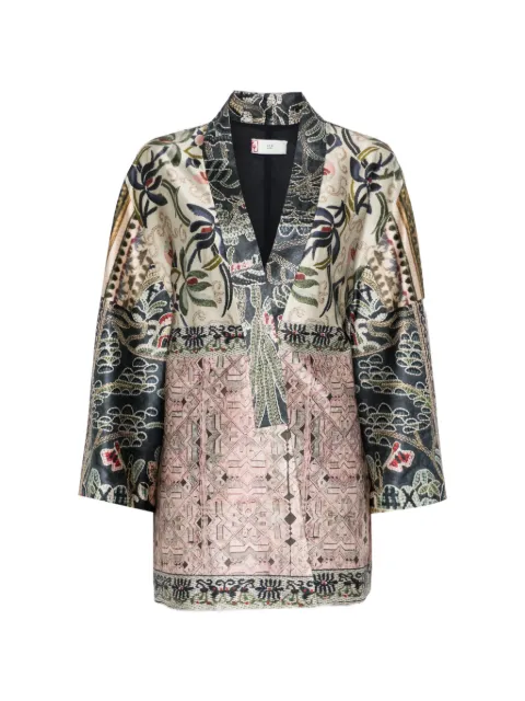 HUI MILANO floral-printed jacket Neutrals HW11GD3619NAVYBLUE