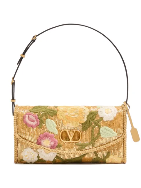 Valentino Garavani small DeVain embroidered shoulder bag Neutrals WB0T31TCM
