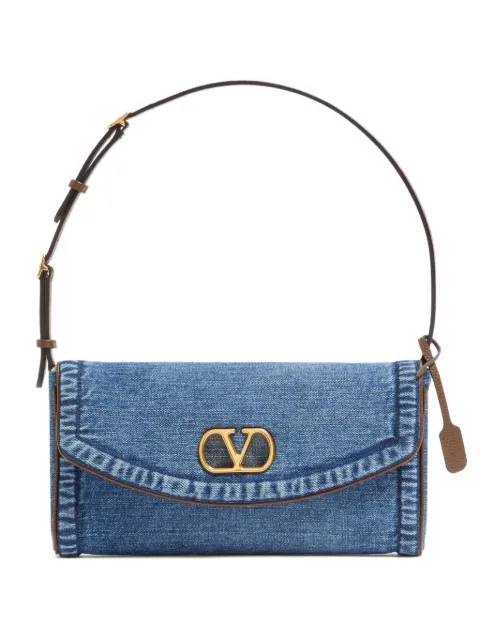 Valentino Garavani DeVain small denim shoulder bag Blue WB0T31AXQ
