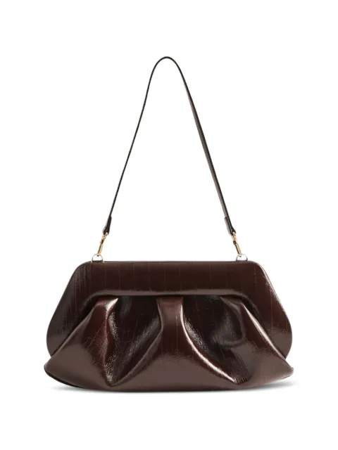 Themoirè Bios textured clutch bag Brown 261WTMBB0ORVF