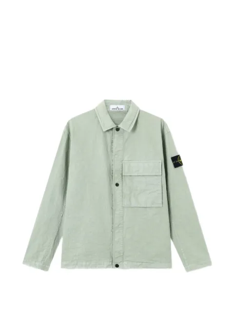 Stone Island 1200003 organic-look nylon Panama-TC overshirt Green L1S151200003S0069
