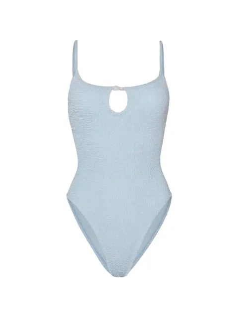 Hunza G Mia beaded crinkle swimsuit Blue MIABEADEDSWIM