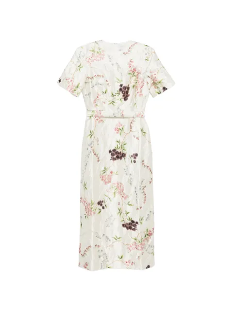ERDEM floral print textured midi dress Neutrals SS26D2751618015
